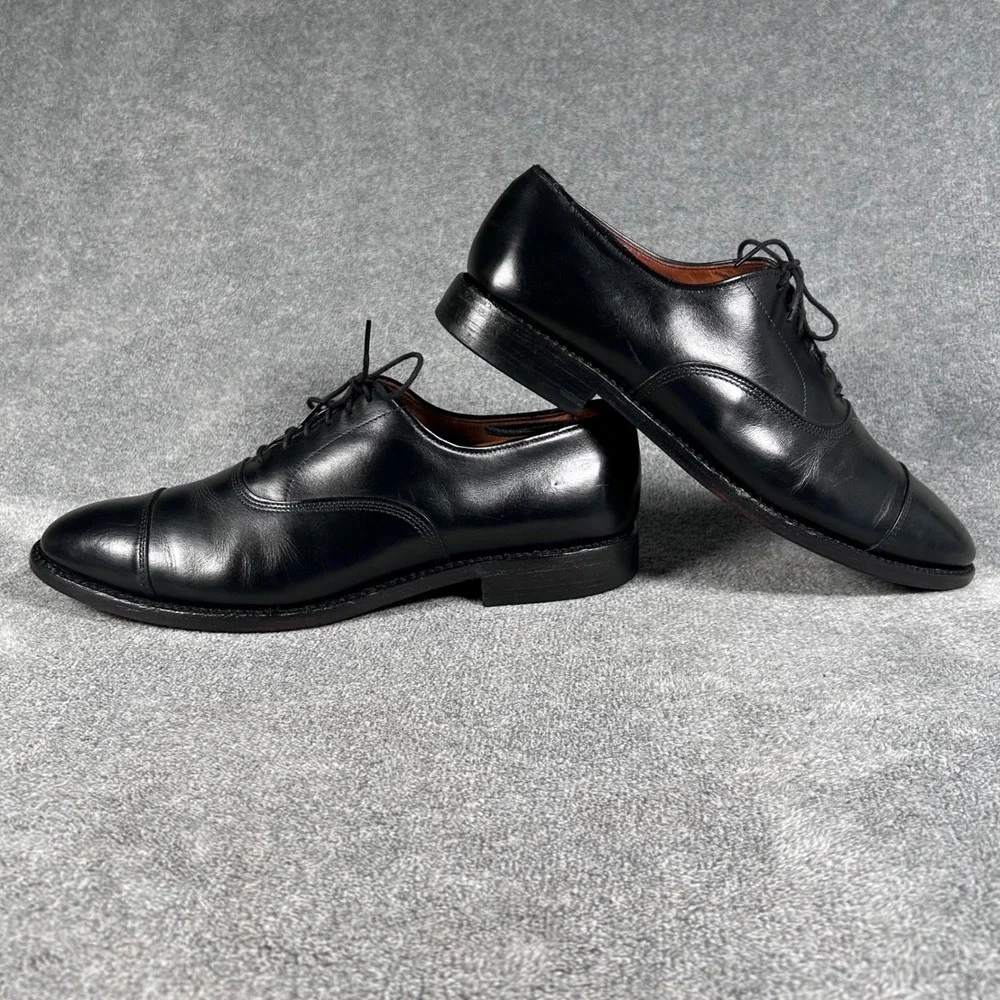 Vintage Allen Edmonds Park Avenue Oxford Dress Shoes Black Cap Toe Men 8.5 B USA